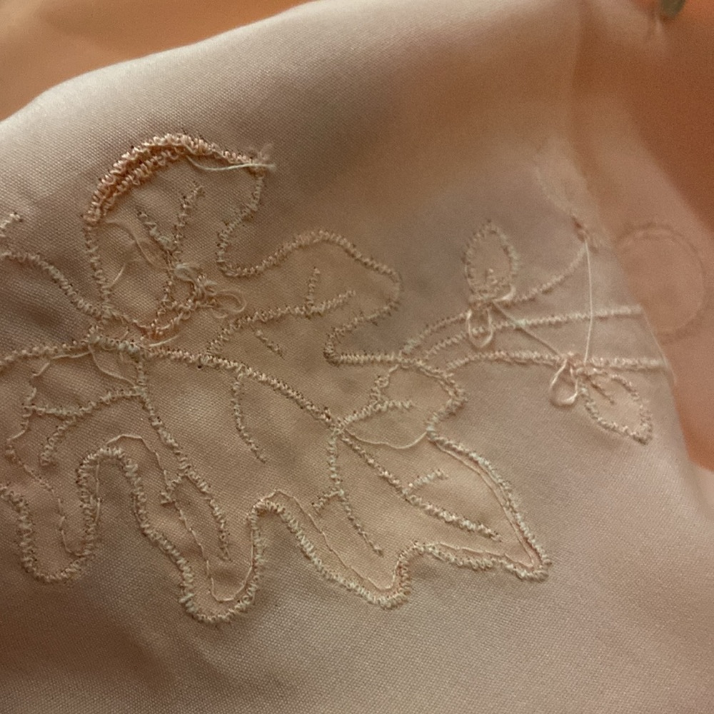 Vintage Little Duchess lounge pj set peach silk small crop pant high rise - Picture 12 of 12